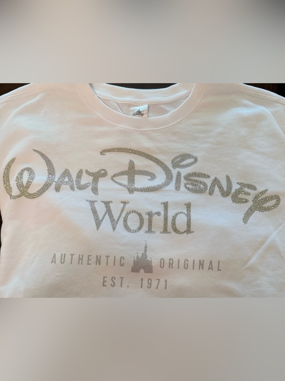 Walt Disney World White Oversized Sparkling Rhinestone Oversized Sweatshirt 3X